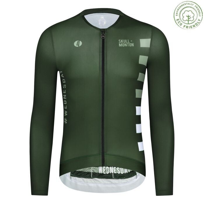 SKULL Cooling UPF50+ Wednesday Green  Long Sleeve Jersey Men