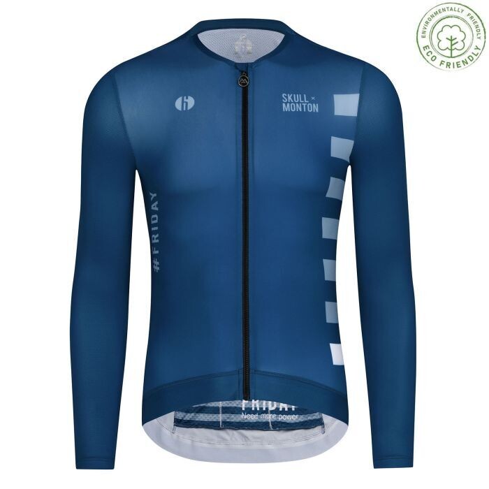 SKULL  Cooling UPF50+ Friday Blue Long Sleeve Jersey Men
