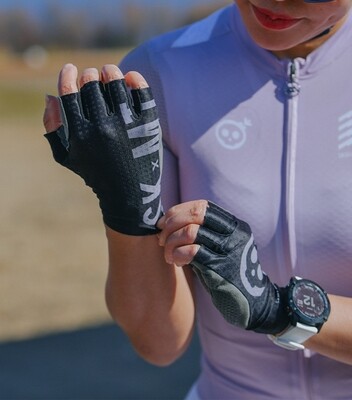 SKULL Short Gloves Black