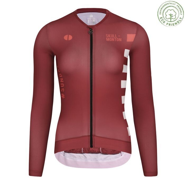 SKULL  Cooling UPF50+ Sunday Red Long Sleeve Jersey Women