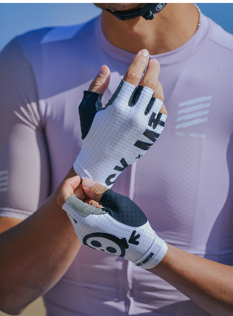 SKxMT Short Gloves White