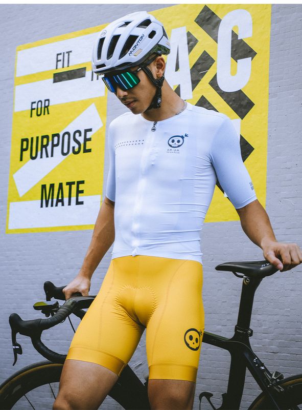 SKULL BIB-SHORTS Yellow MEN