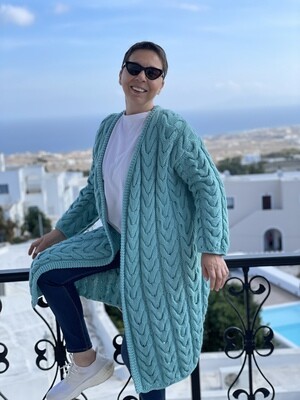 women hand knitted knit wool cardigan sweater jacket