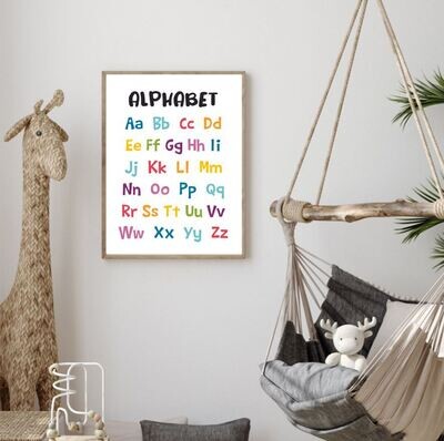 Alphabet Learning Poster Ready-to-Print (Instant Download)