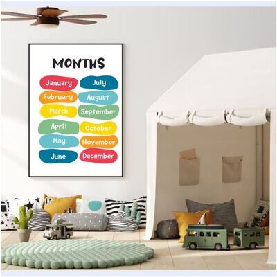 Months Early Learning Poster Ready-to-Print (Instant Download)