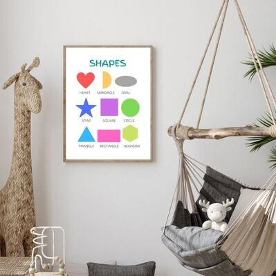 Shapes Learning Poster Ready-to-Print (Instant Download)