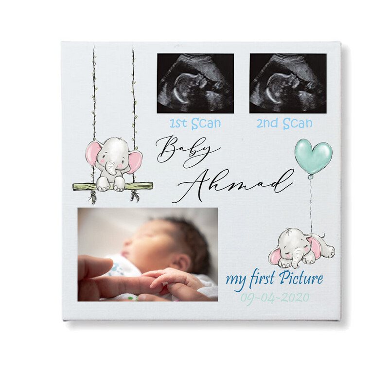 Baby Boy New Born-My first Pictures Canvas