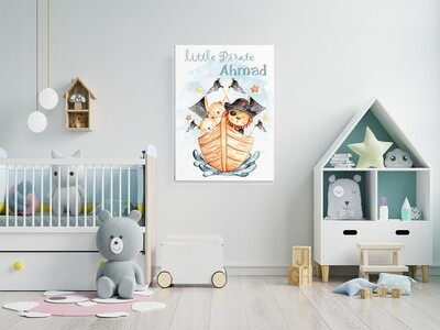 Pirate Animals Boy Canvas