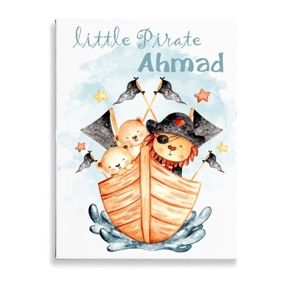 Pirate Animals Boy Canvas