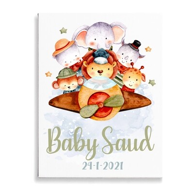 Pilot Animals Boy Canvas