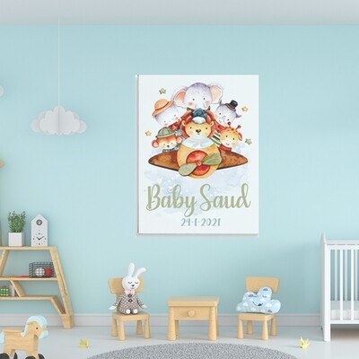 Pilot Animals Boy Canvas