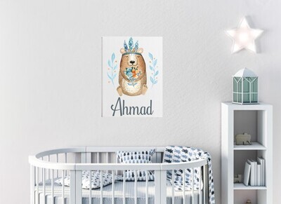 Boho Bear Boy Canvas