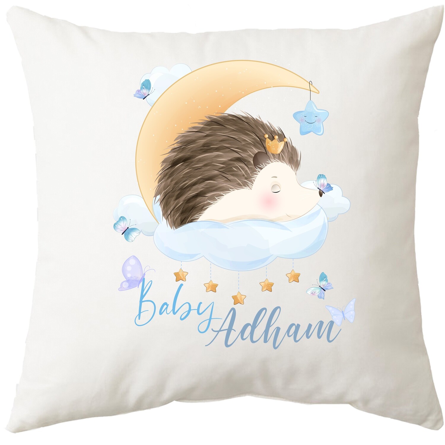 Baby Boy Hedgehog Cushion