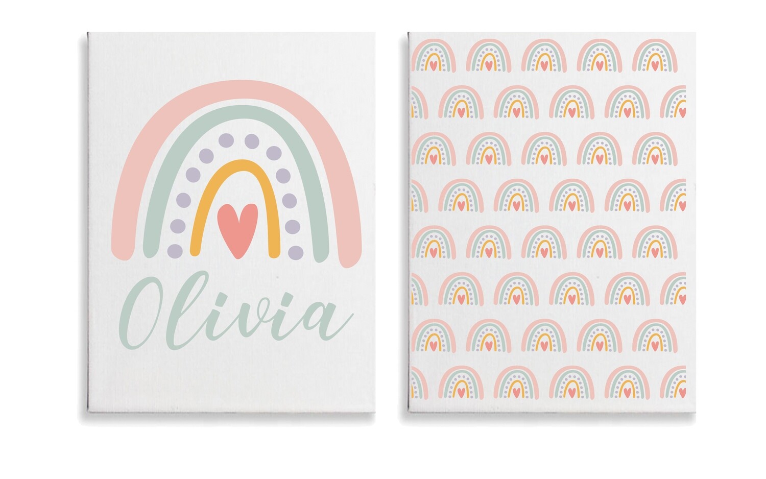 Boho Rainbow Set of 2 Canvas