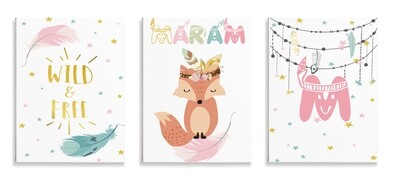 Woodland Fox Set of 3 Canvases