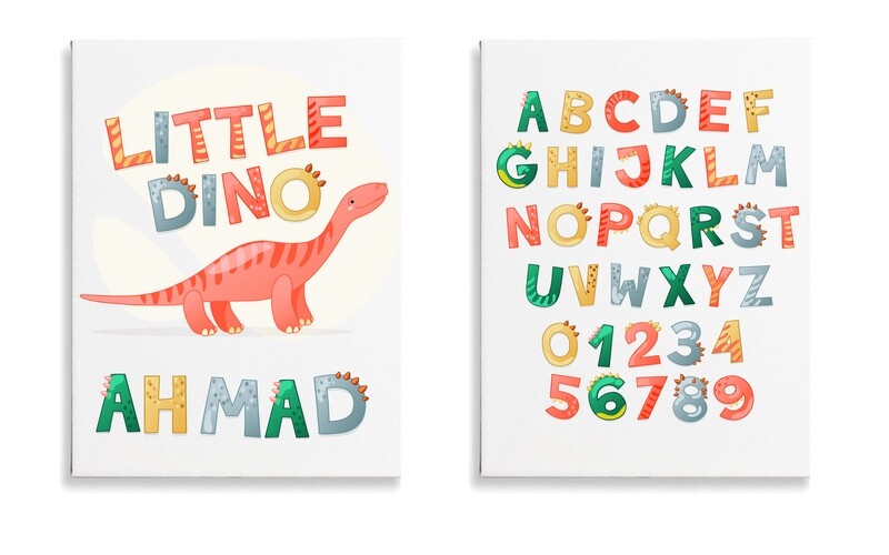 Dino Alphabet Canvas Set of 2