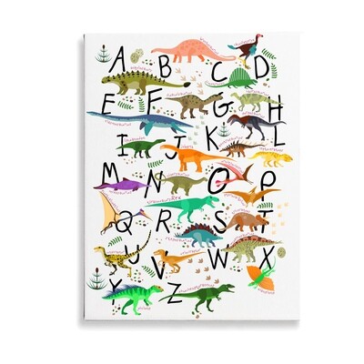 Dino Names Alphabet Canvas Set of 2