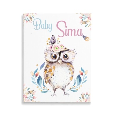 Boho Owl Flower Canvas