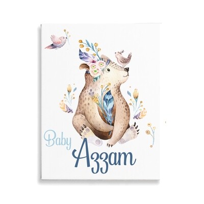 Boho Bear Boy Canvas
