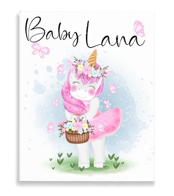 Flower Girl Unicorn Canvas