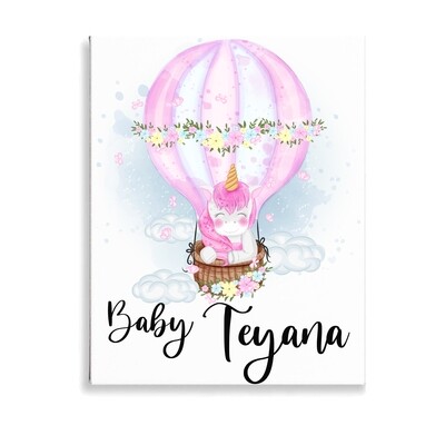 Flying Balloon Unicorn Canvas
