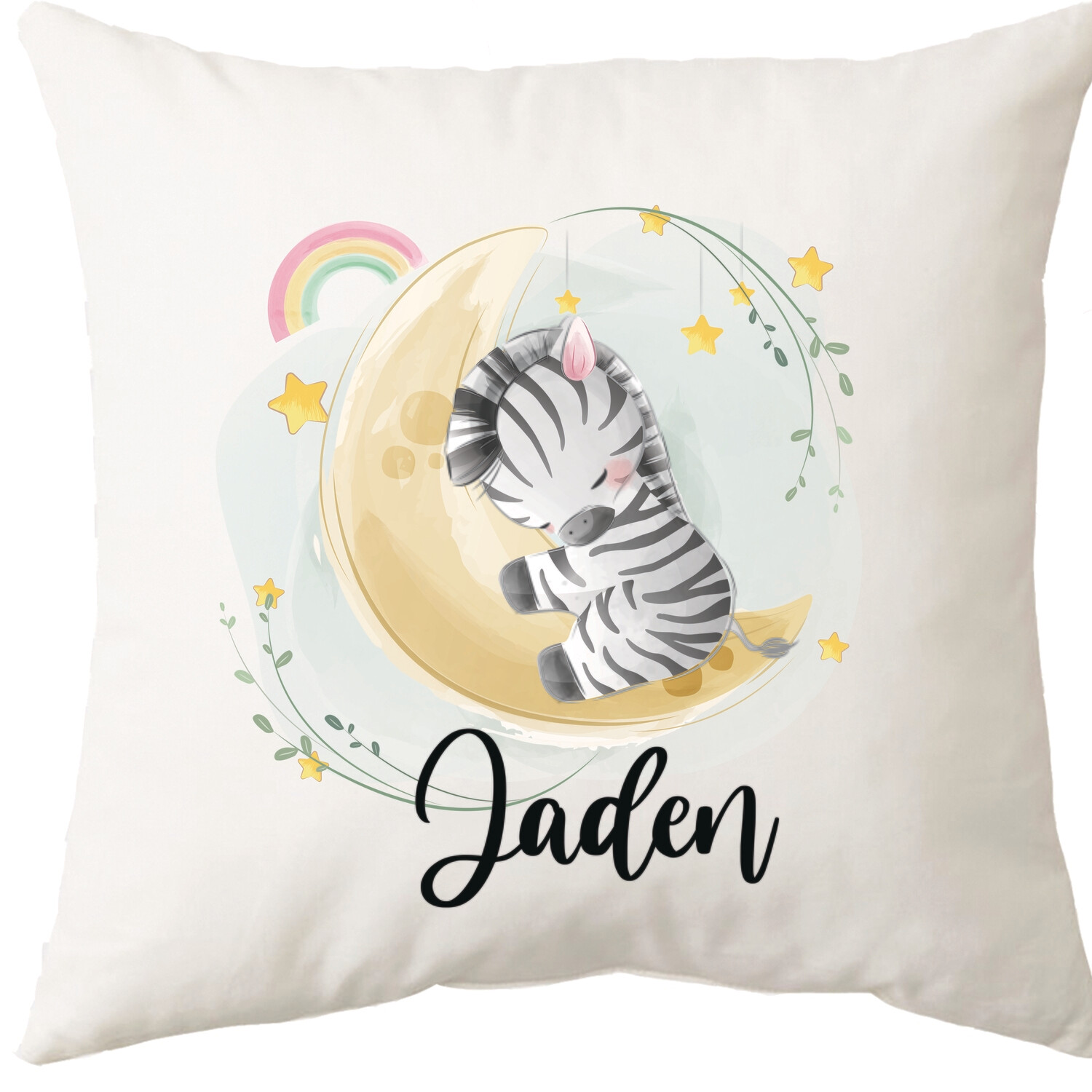Sleeping Zebra on Moon Cushion