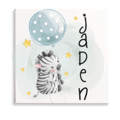 Flying Zebra on Balloon Canvas