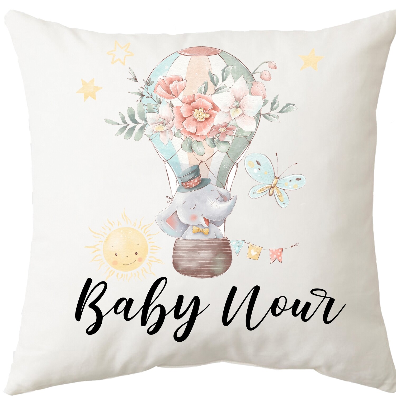 Elephant Floral Balloon Cushion