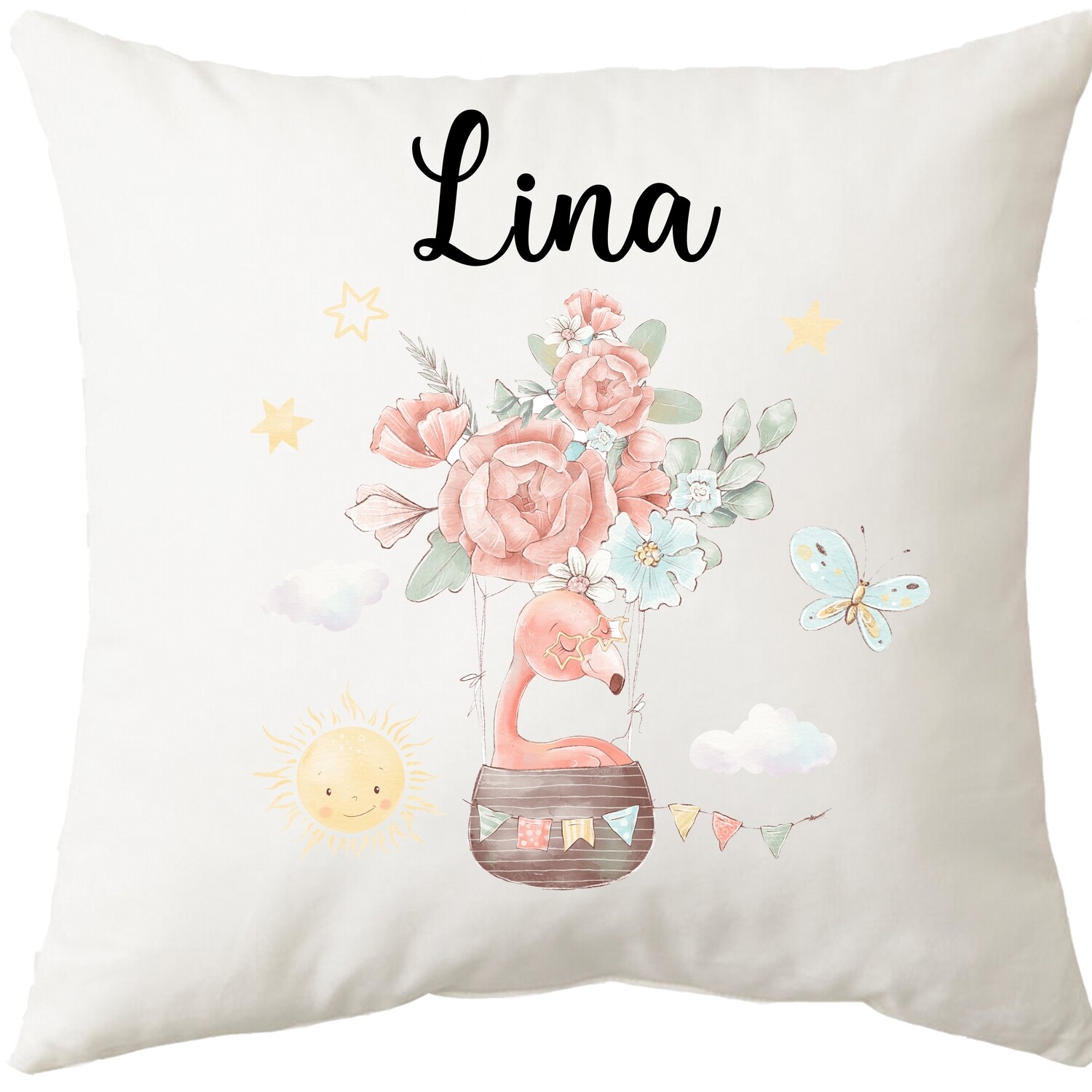 Baby Flamingo Air Balloon Cushion