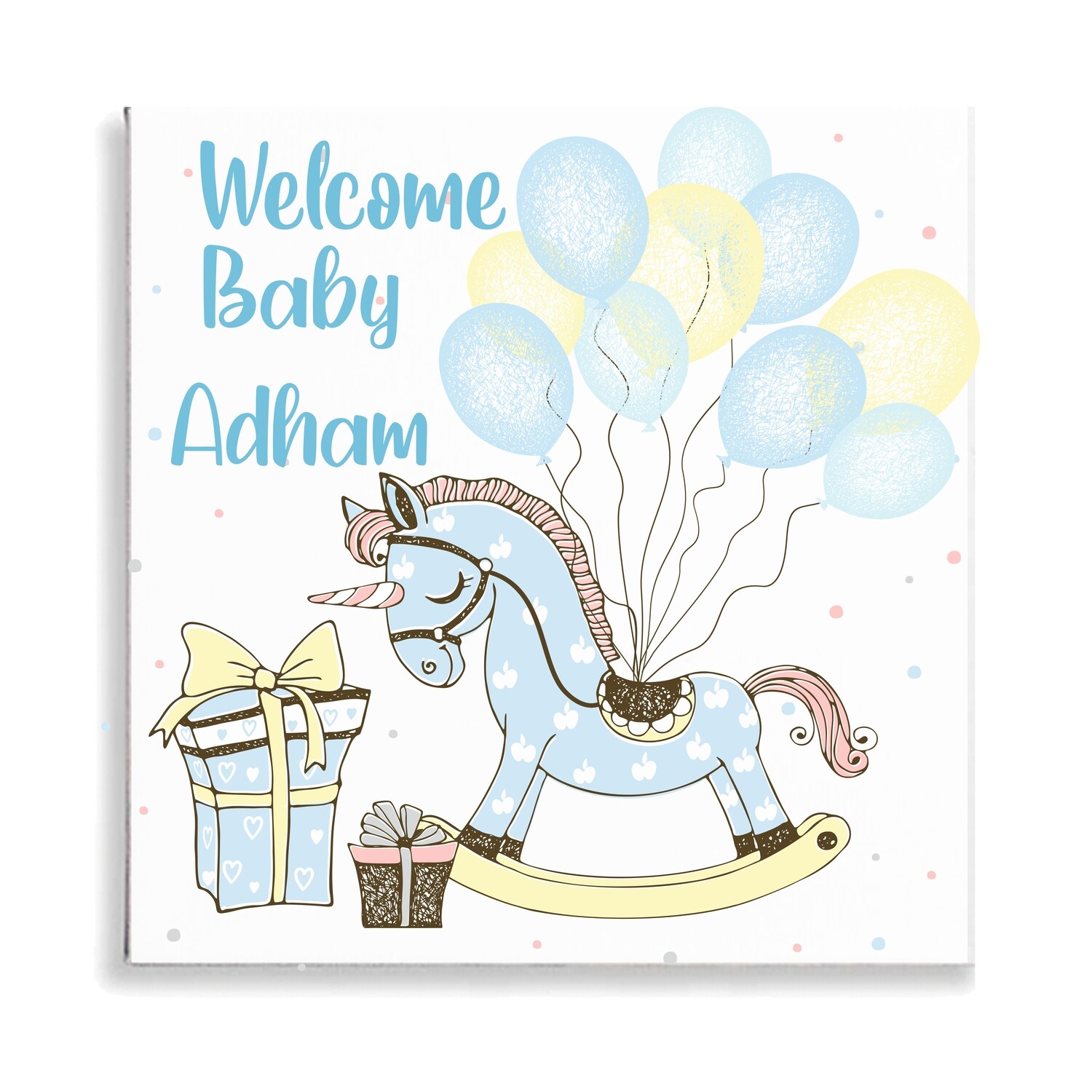 Welcome Baby Boy Canvas