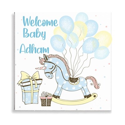 Welcome Baby Boy Canvas