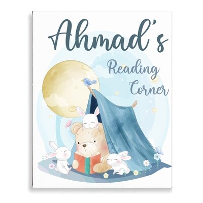 Teddy Reading Canvas