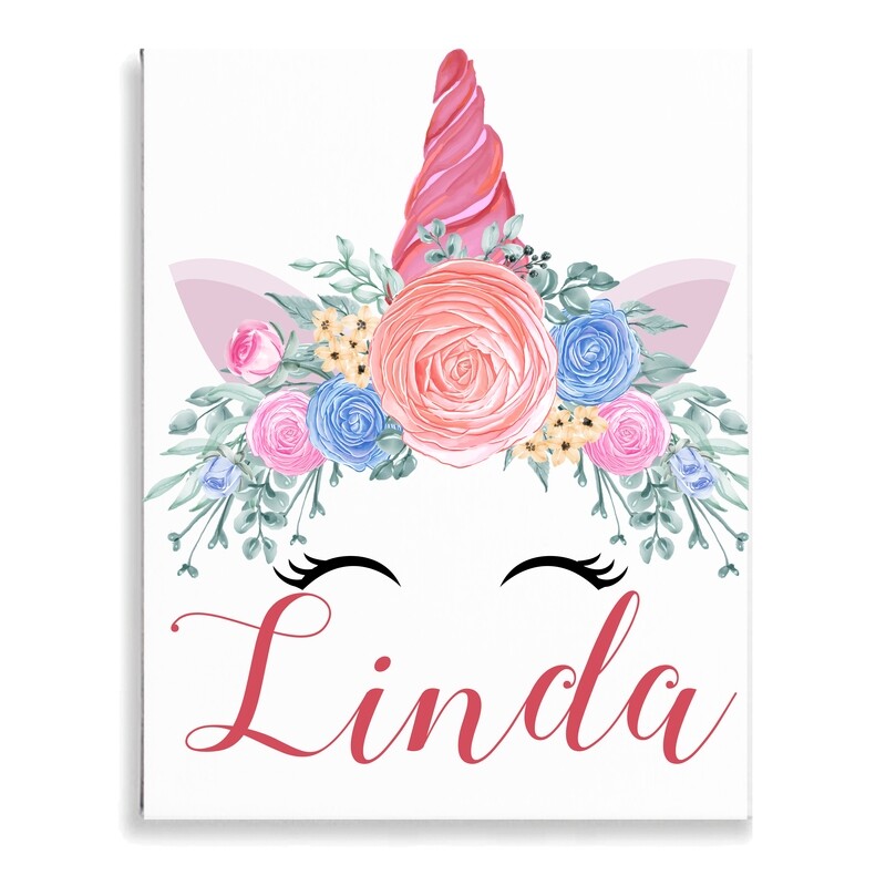 Unicorn Floral Canvas