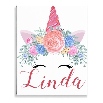 Unicorn Floral Canvas