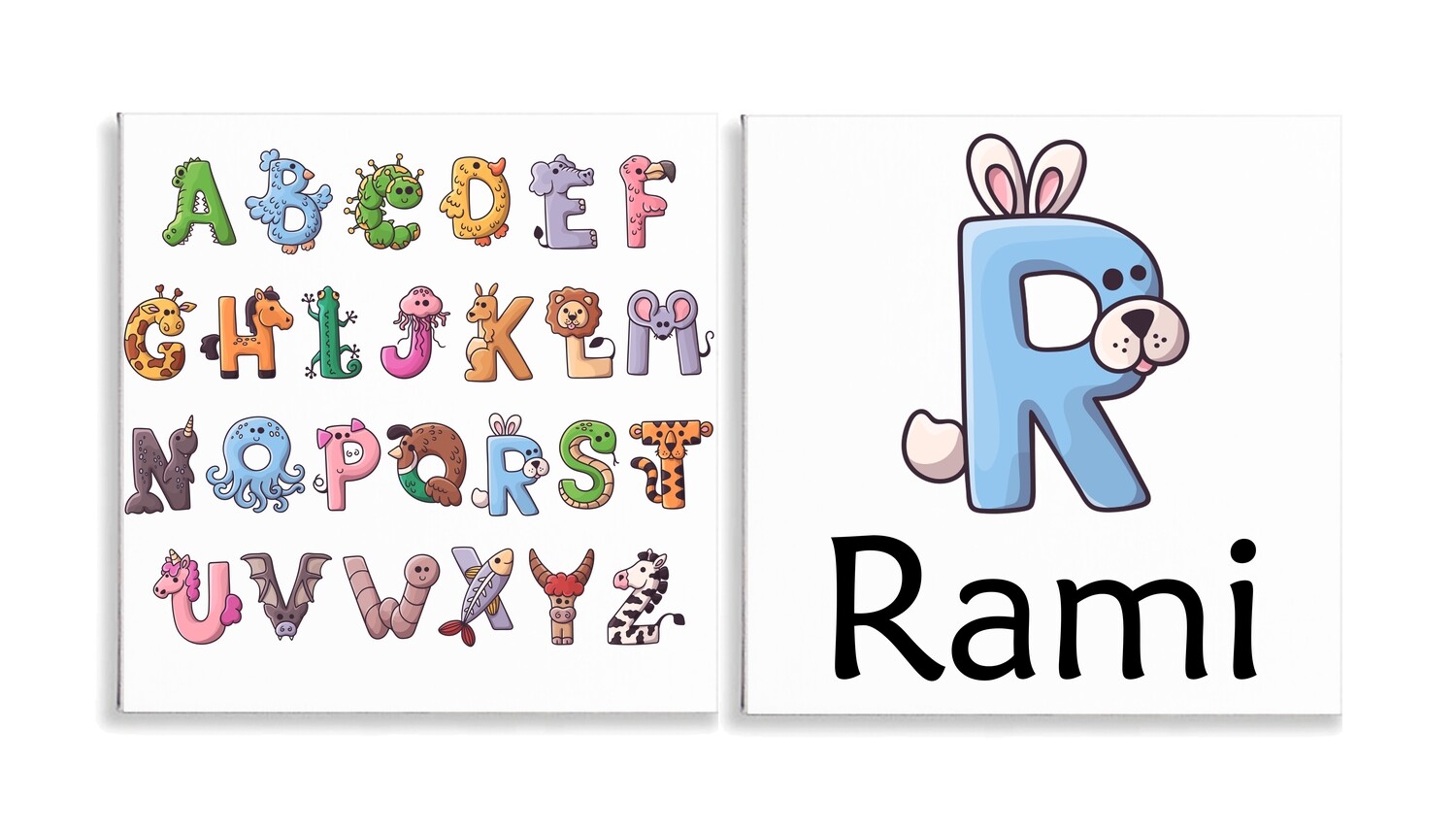 Animal Alphabet Canvas Set of 2