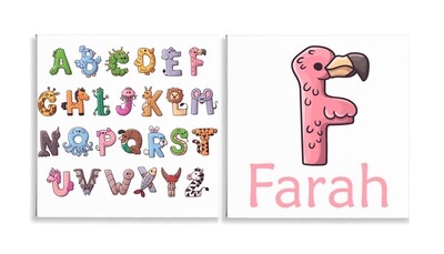 Animal Alphabet Canvas Set of 2