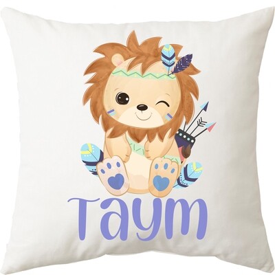 Tribal Lion Cushion-bluegreen