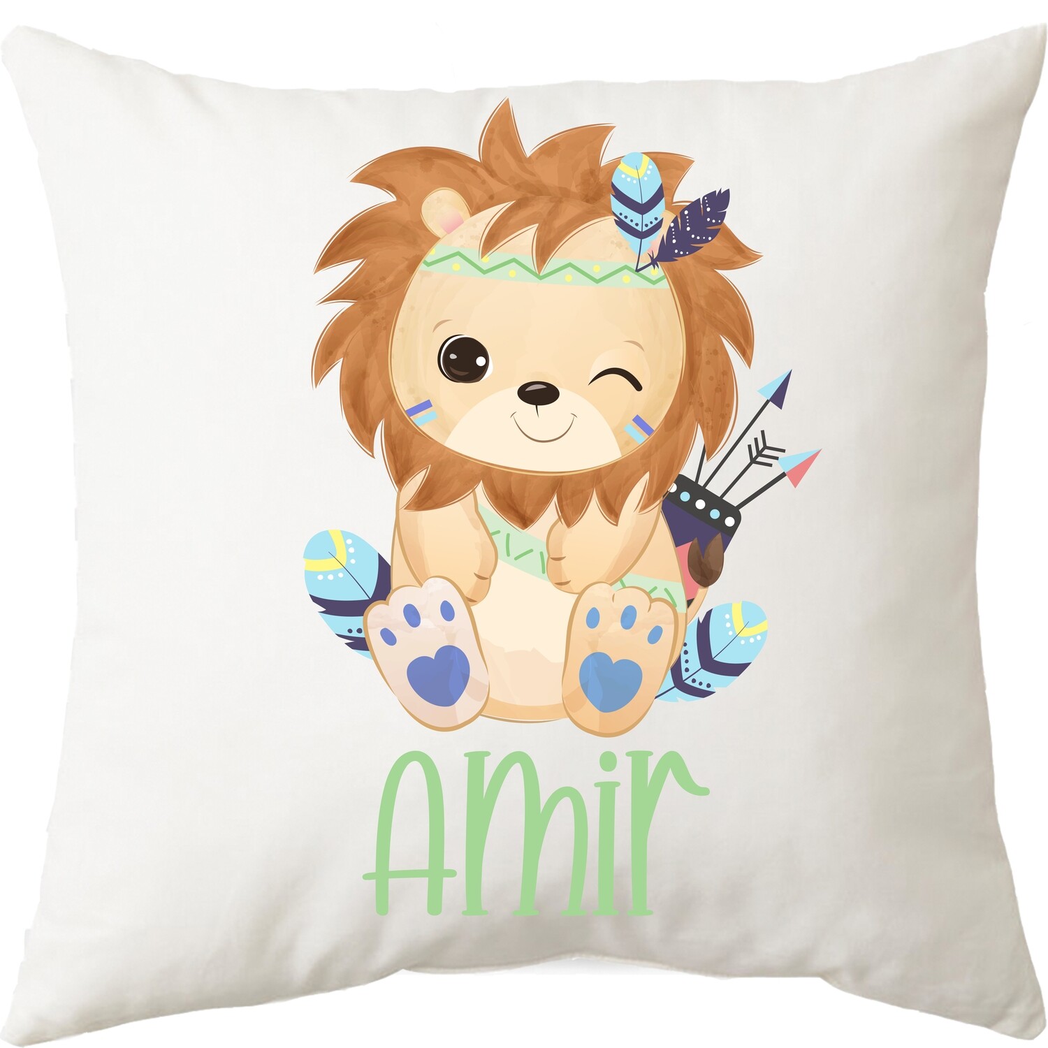 Tribal Lion Cushion-bluegreen