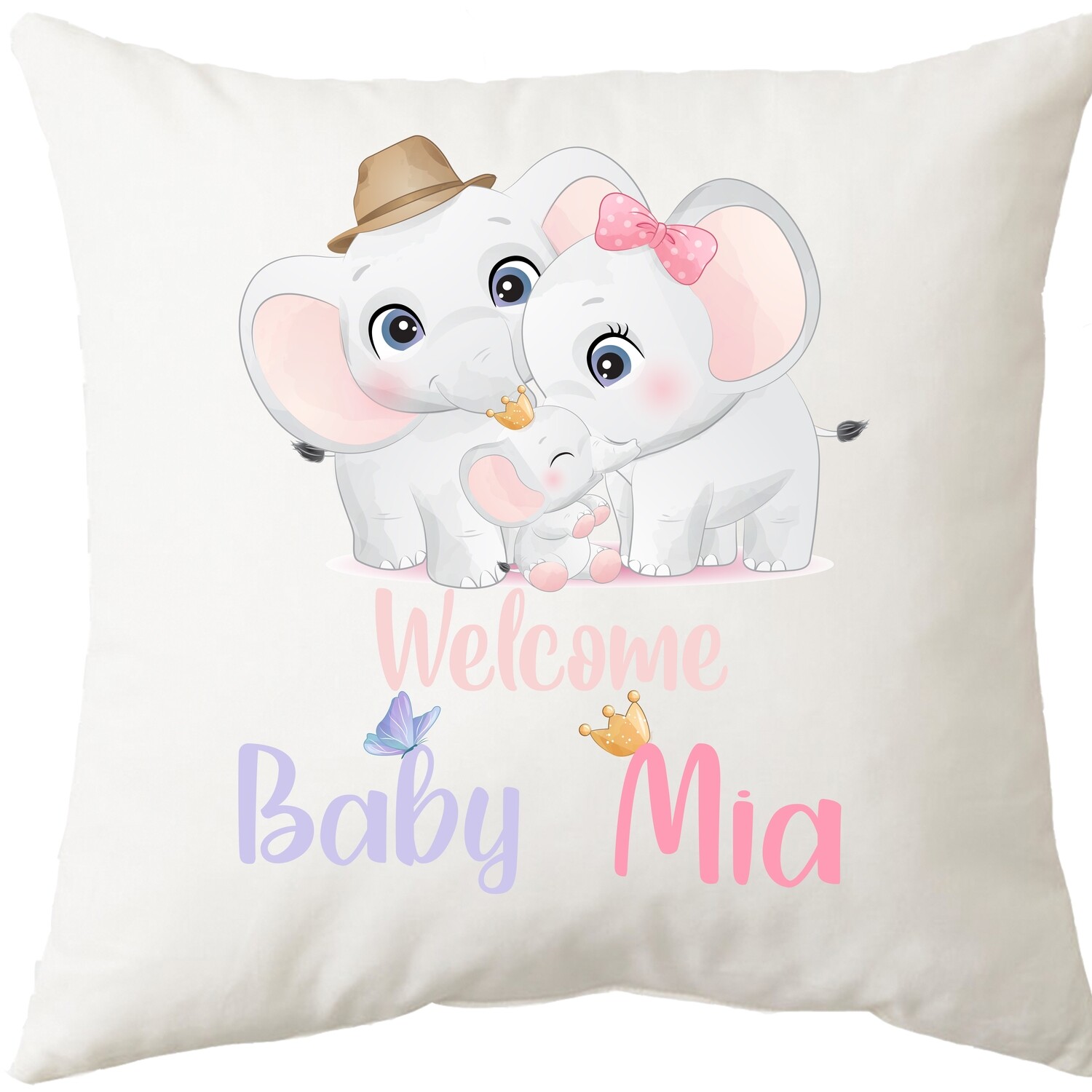 Welcome Baby Elephant Cushion