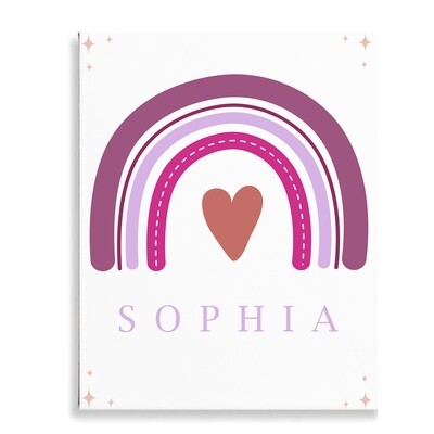 Name Initial Rainbow Canvas Set
