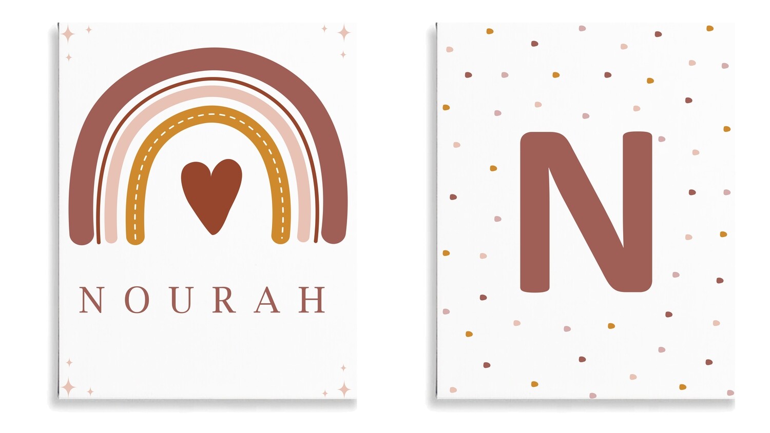 Name Initial Rainbow Canvas Set