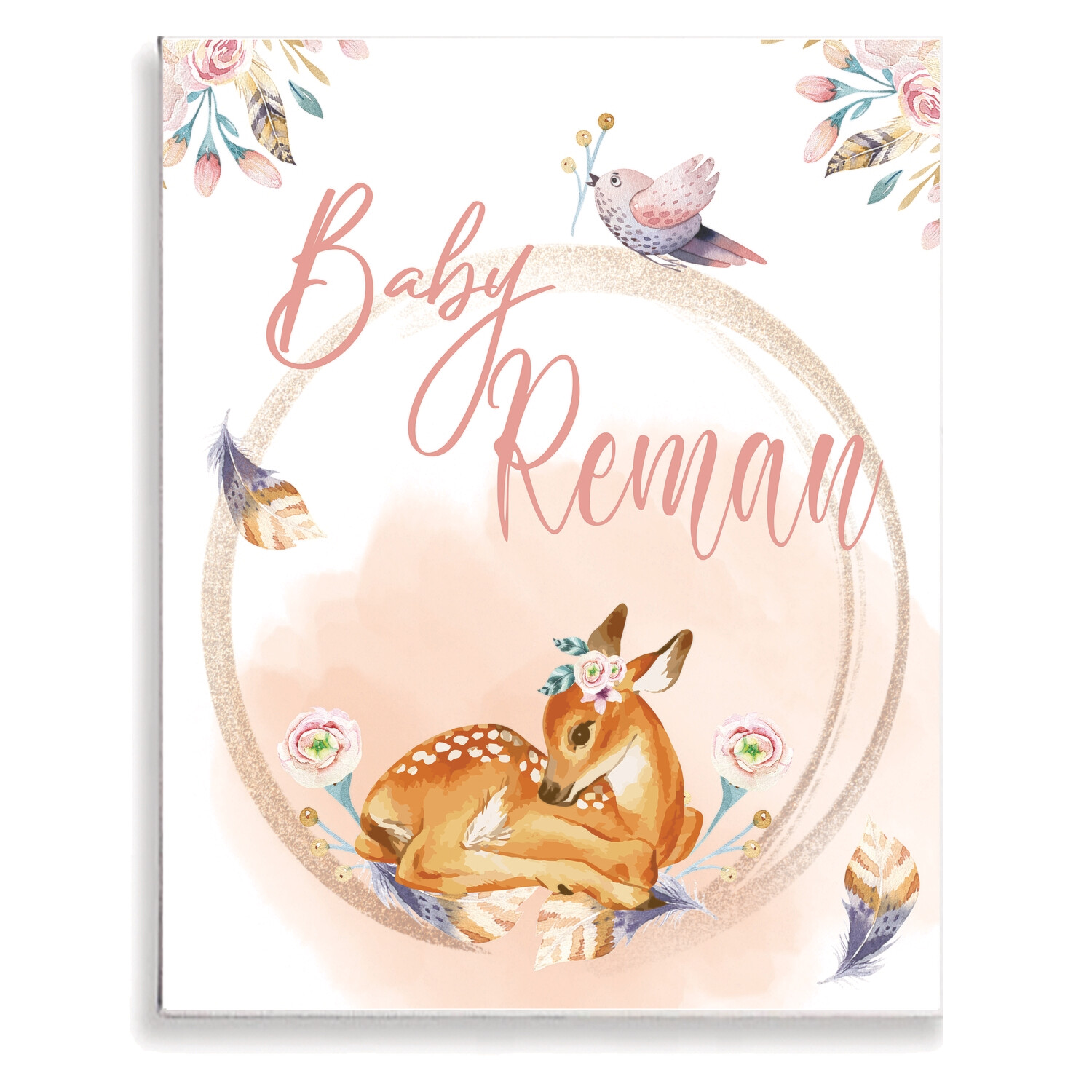 Elegant Floral Deer Canvas