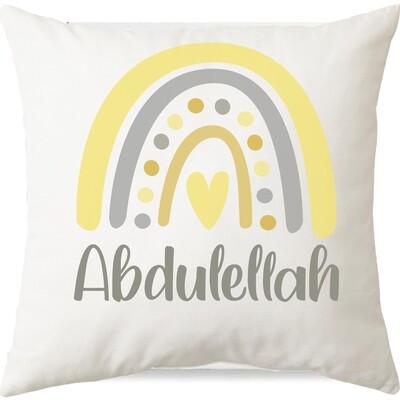 Grey-Yellow Rainbow Cushion