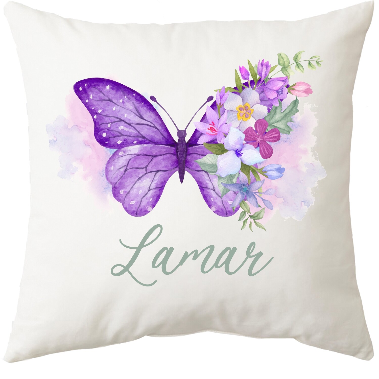 Floral butterfly Cushion-Purple
