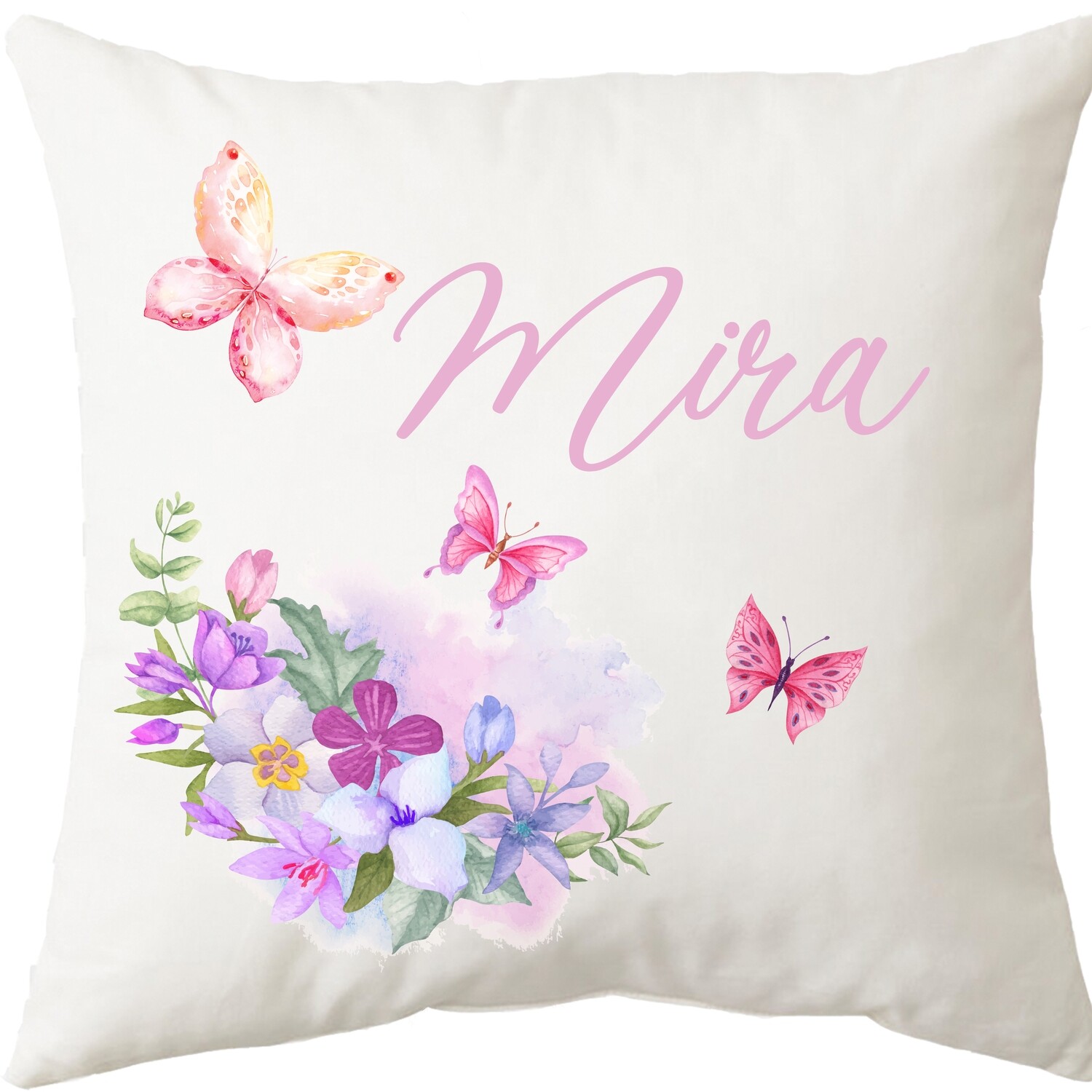 Floral butterfly Cushion-Purple