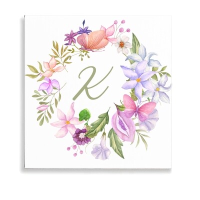 Floral Butterfly Garland Canvas