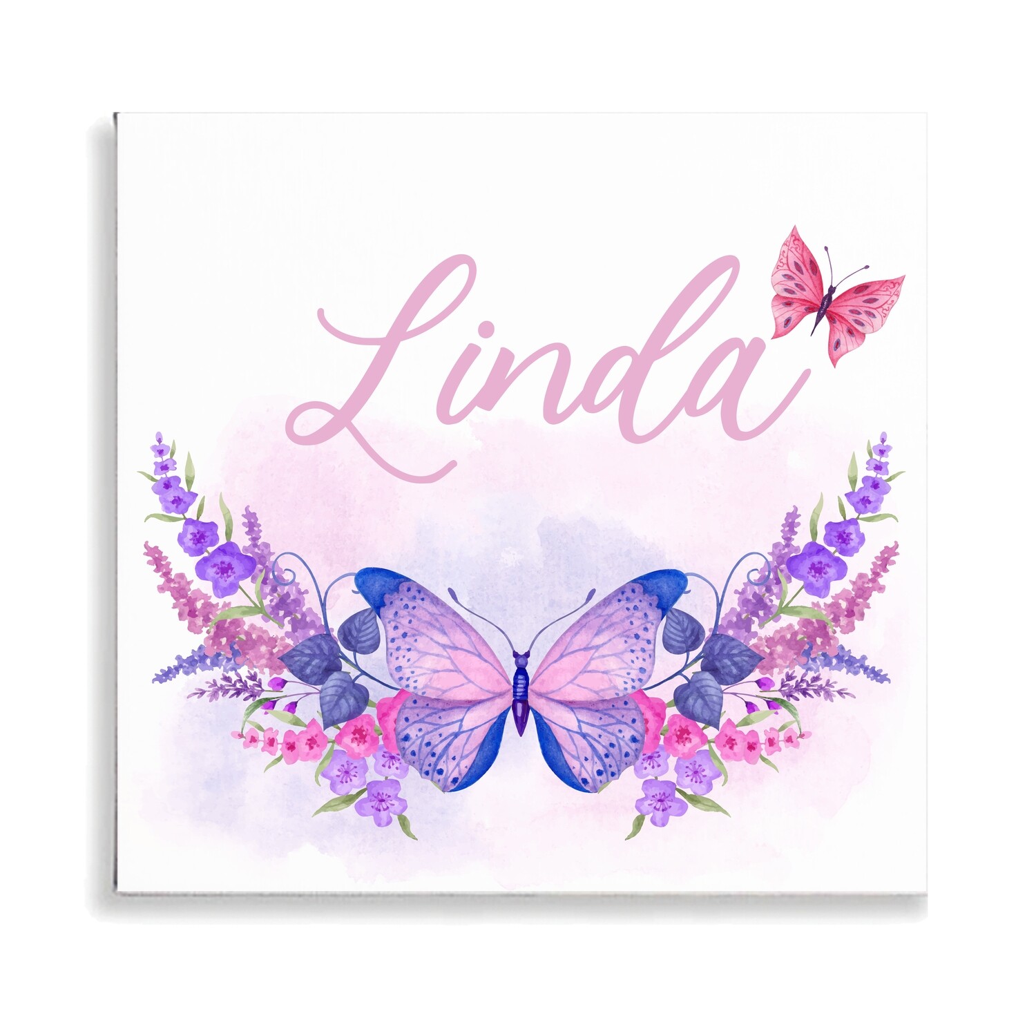 Floral Butterfly Garland Canvas