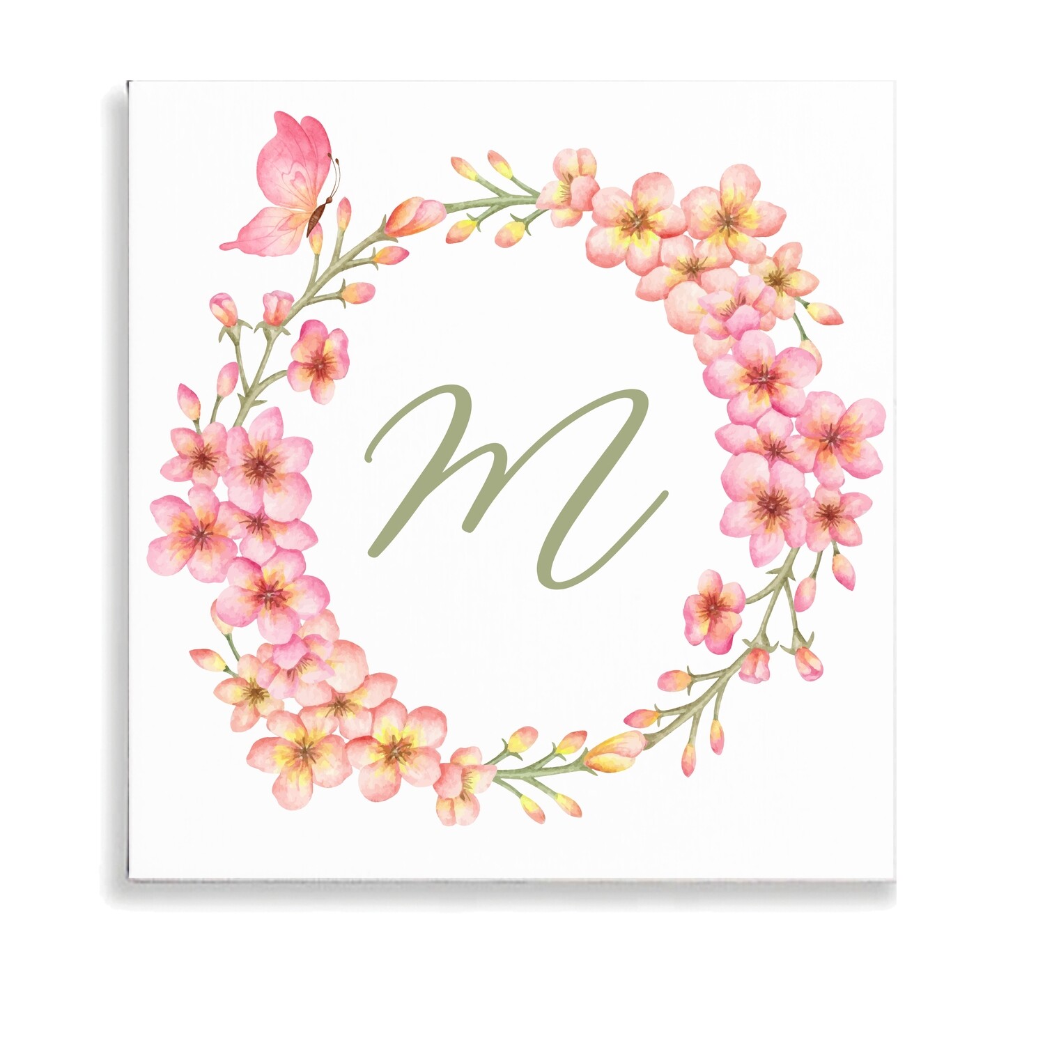 Floral Butterfly Garland Canvas