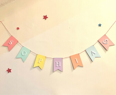 Colorful Wooden Name Banner 