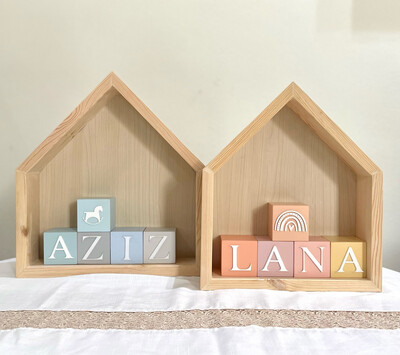 Set of 2 Wooden House Boxes (XL&amp;L) 